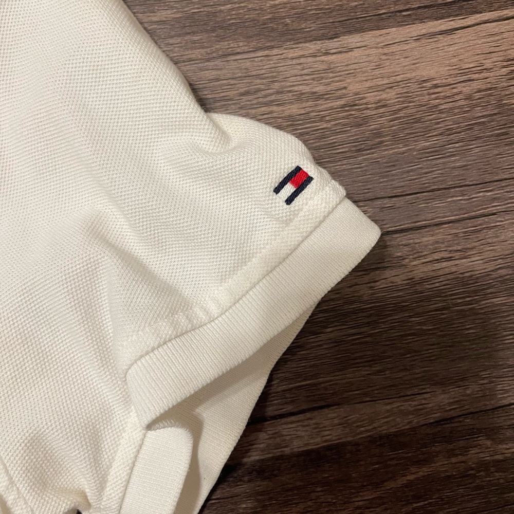 Tommy Hilfiger Cream Polo with Blue Accents - Picture 3 of 5